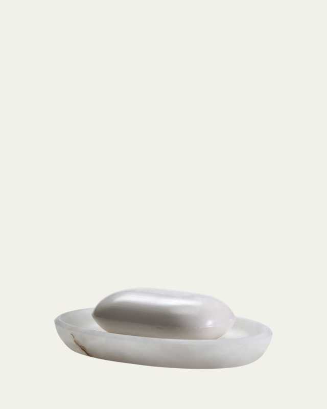 Alisa Alabaster Soap Dish, White